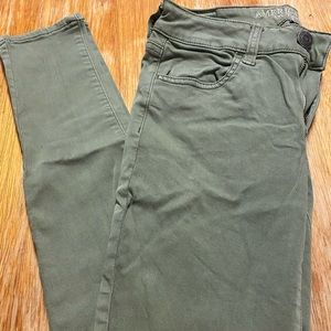 American Eagle olive green jeggings